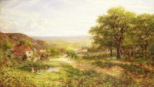 1884年，池塘里的儿童景观 作者 乔治·威廉·莫特
